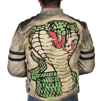 JUNKER DESIGNS - "SERPENT" Leather Biker Jacket in Off-White