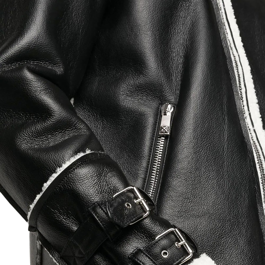 John Richmond - "BARTONE" Vegan Shearling Trim Jacket