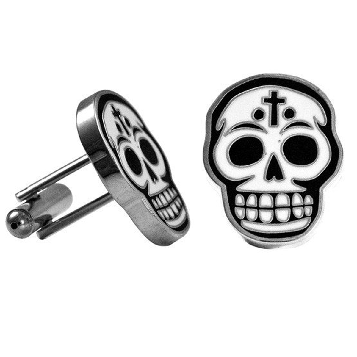 King Baby Day of the Dead Silver & Enamel Cuff Links