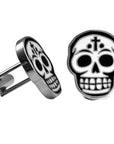 King Baby Day of the Dead Silver & Enamel Cuff Links