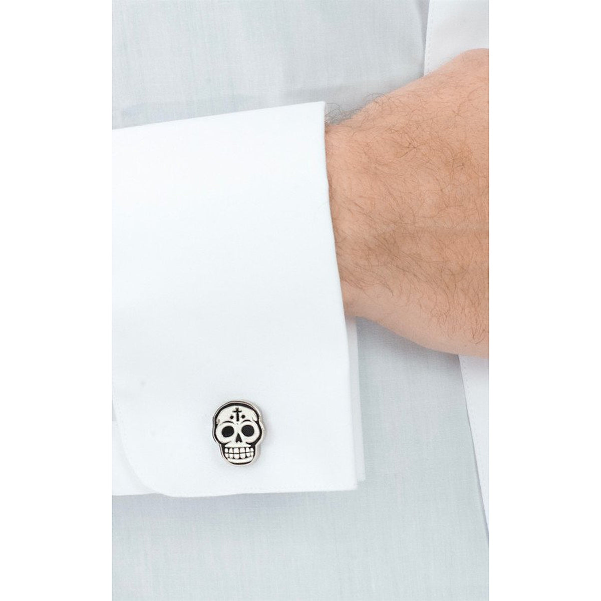 King Baby Day of the Dead Silver & Enamel Cuff Links