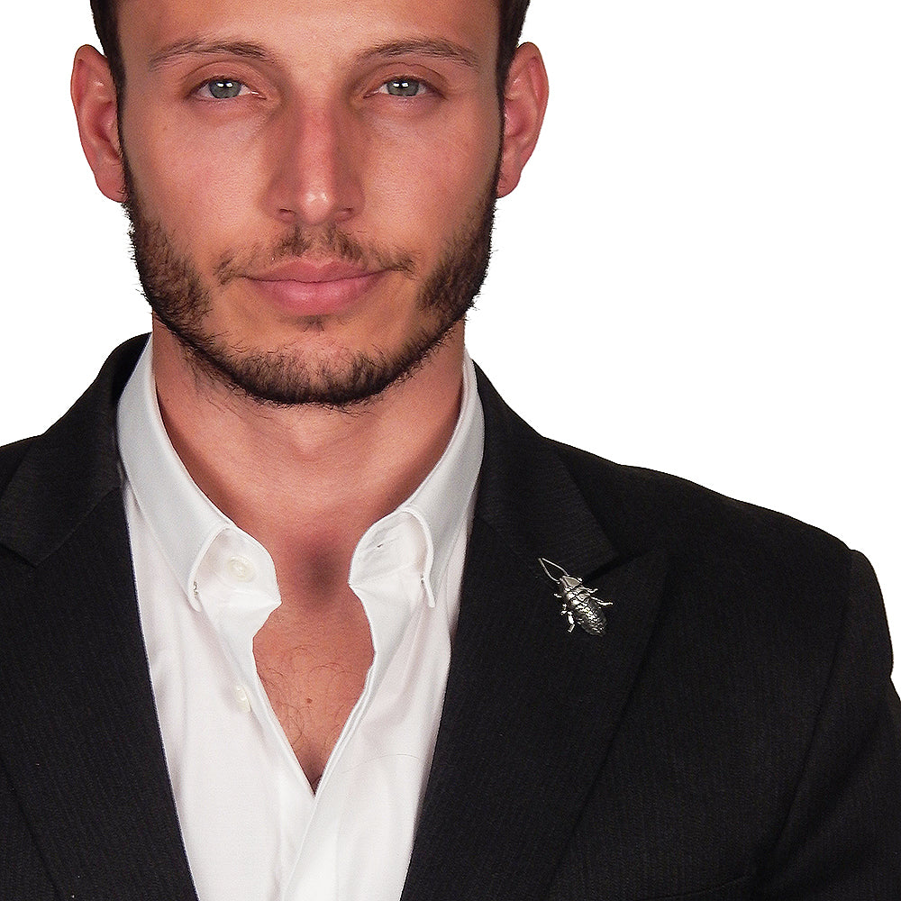 King Baby - "ROACH" Lapel Pin in Sterling Silver