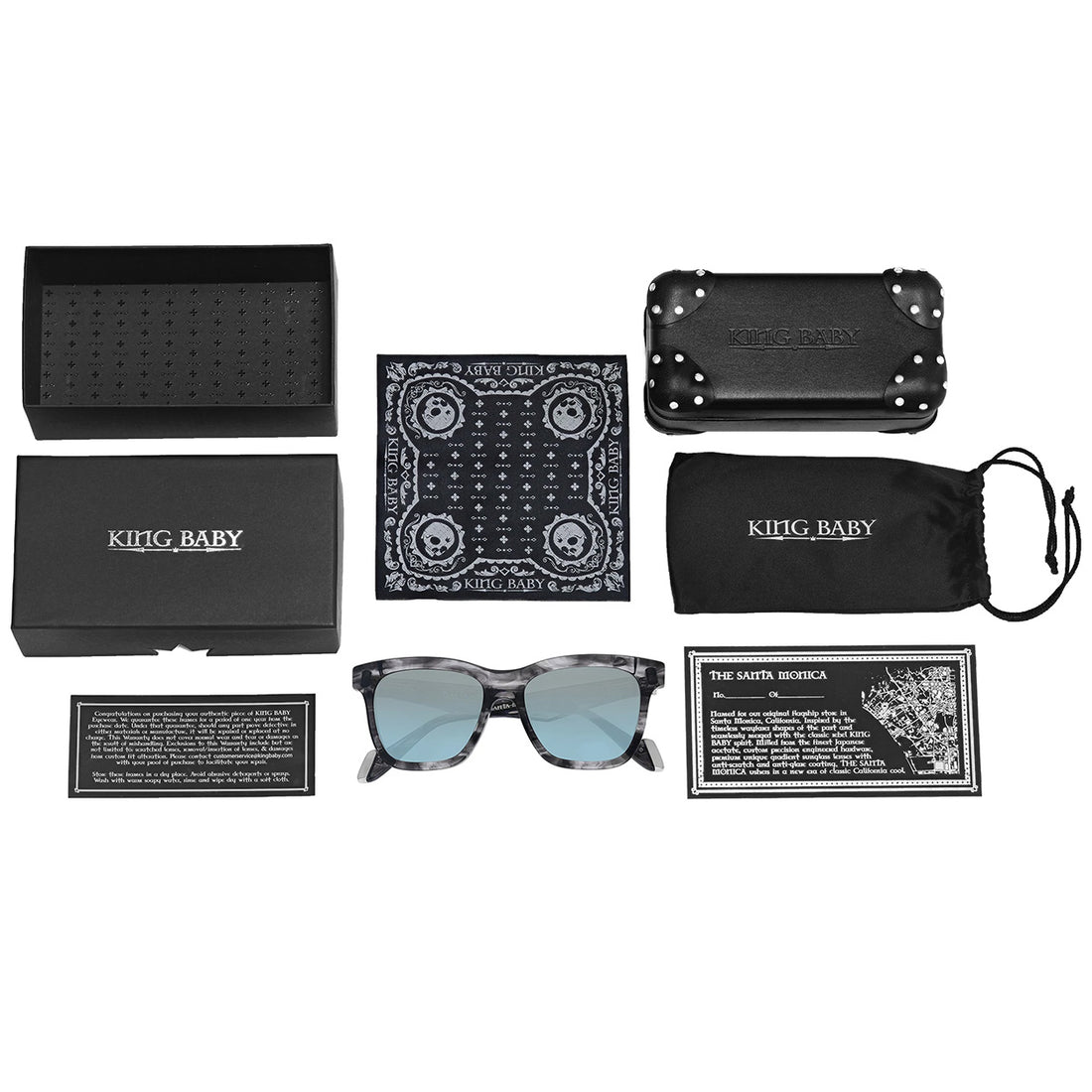 KING BABY - "THE SANTA MONICA" Sunglasses in Grey Tortoise