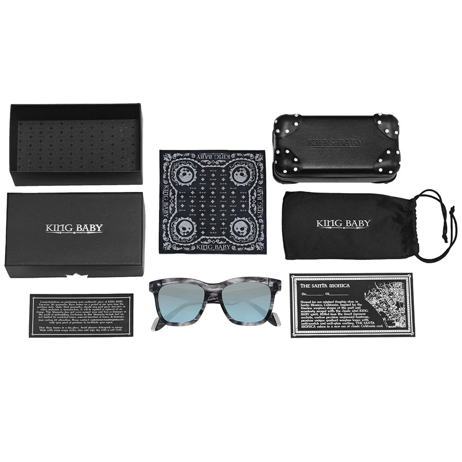 KING BABY - "THE SANTA MONICA" Sunglasses in Grey Tortoise