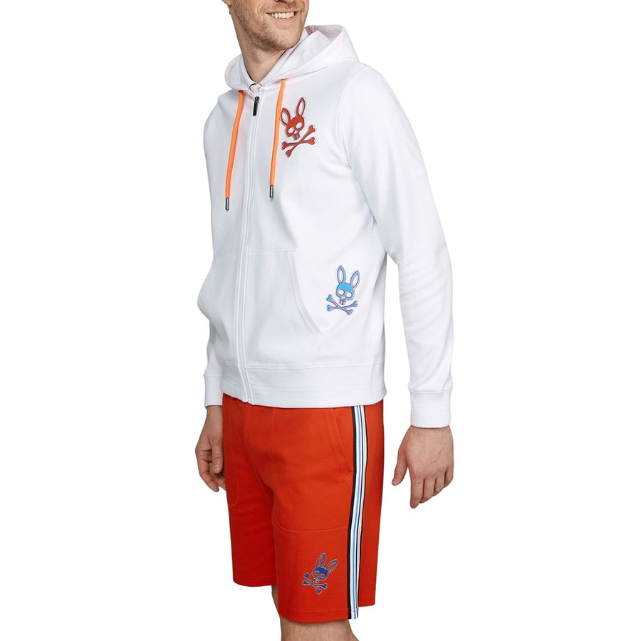 Men's PSYCHO BUNNY - "KESWICK" Full Zip Hoodie In White