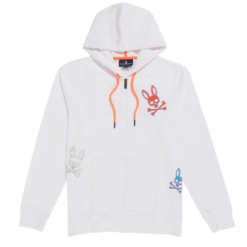 Men's PSYCHO BUNNY - "KESWICK" Full Zip Hoodie In White