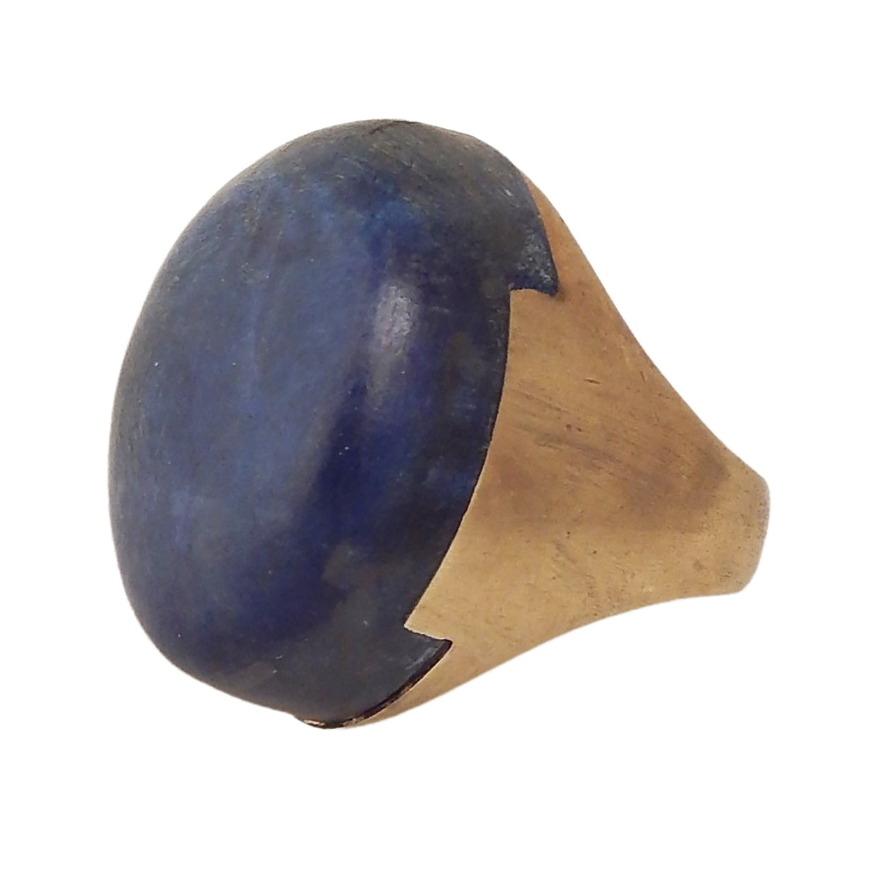 LYDIA MARCOS DESIGN - &quot;STATEMENT&quot; Chunky Ring with Blue Elder Wood and Copper