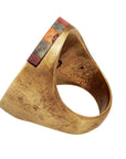 LYDIA MARCOS DESIGN - "STATEMENT" Chunky Ring with Inlaid Wood and Copper