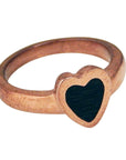 MARCOS - "TINY HEART RING" in Copper with EBONY Wood Inlay