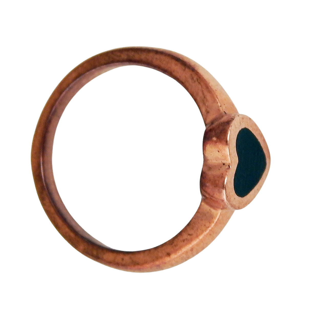 MARCOS - &quot;TINY HEART RING&quot; in Copper with EBONY Wood Inlay