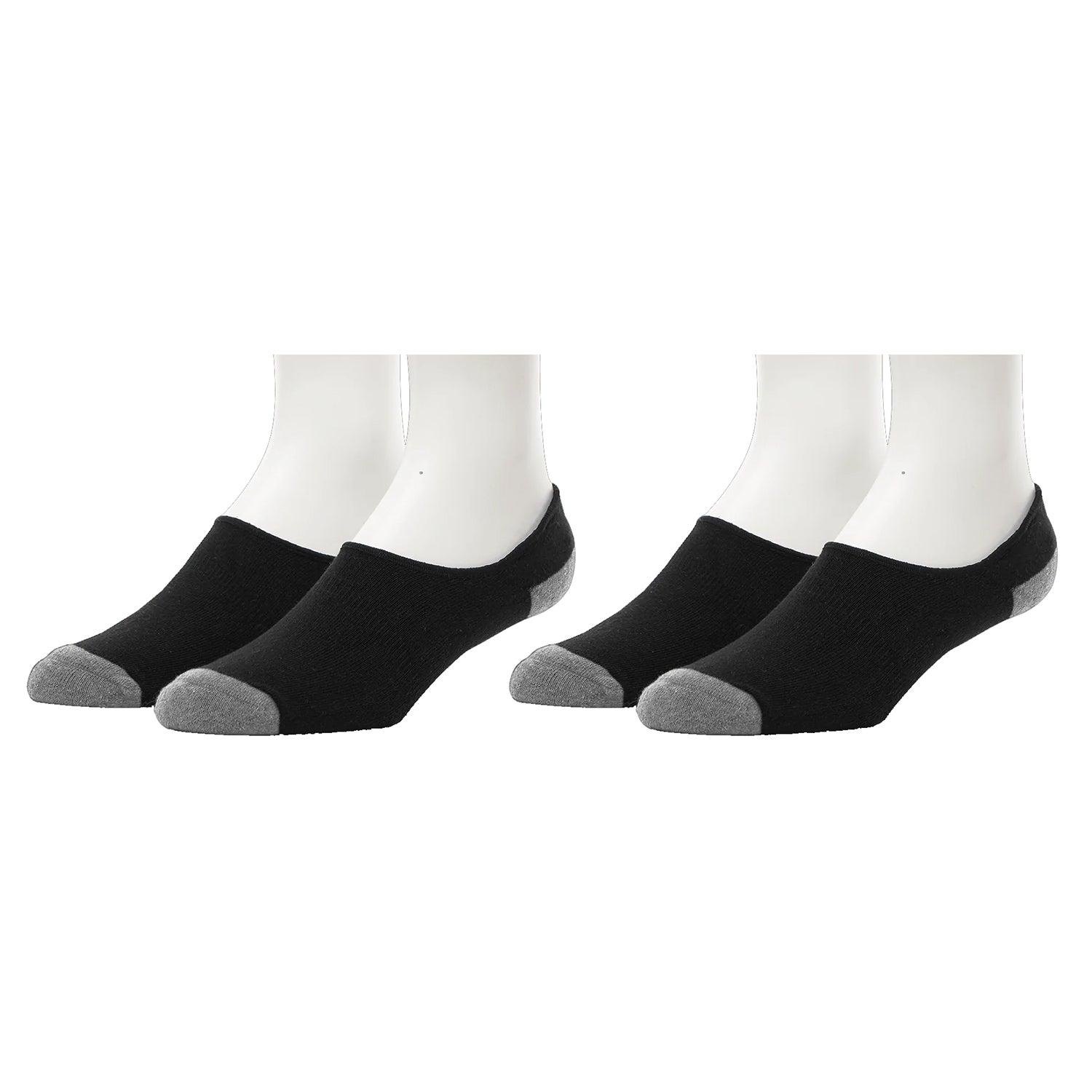 Mack Weldon - 2-Pack &quot;NO SHOW&quot; Socks in True Black &amp; Grey Heather