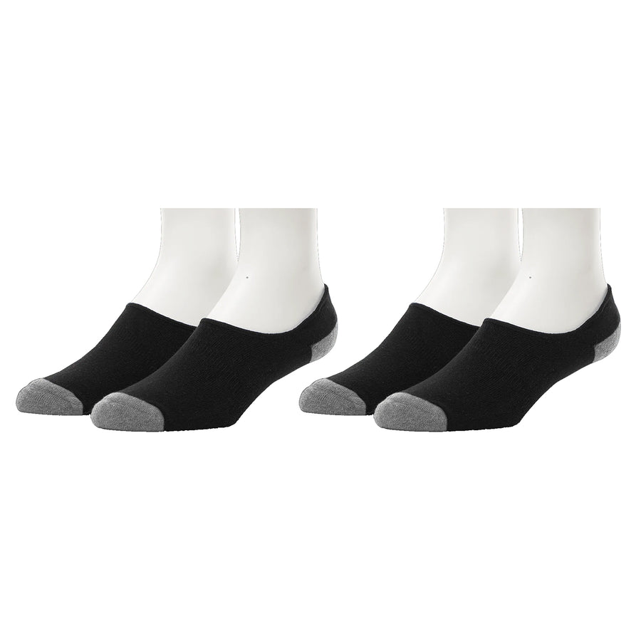 Mack Weldon - 2-Pack "NO SHOW" Socks in True Black & Grey Heather