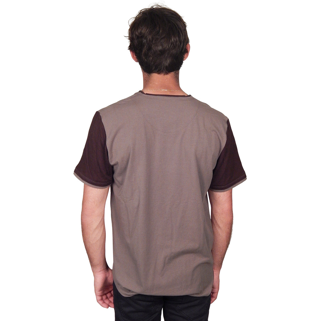 Men's Marcelo Pequeno - "TRIESTE" V-Neck Two-Tone Italian Jersey Shirt