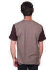 Men's Marcelo Pequeno - "TRIESTE" V-Neck Two-Tone Italian Jersey Shirt