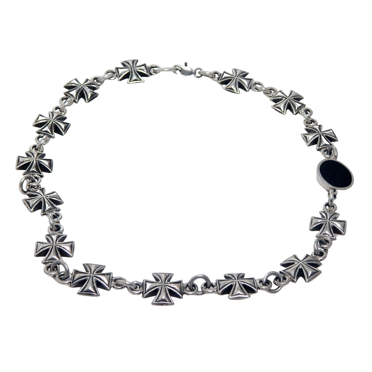 MARCOS - &quot;PATONCE CROSS&quot;  Statement Necklace in Silver