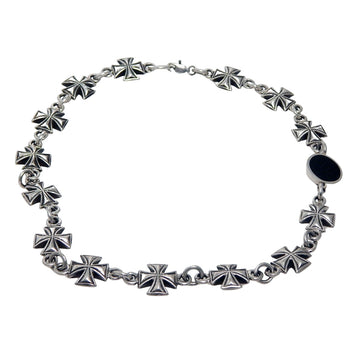 MARCOS - "PATONCE CROSS"  Statement Necklace in Silver