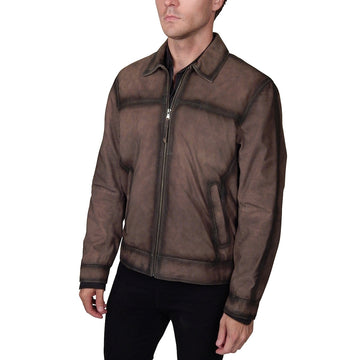 MISSANI LE COLLEZIONI - "KAYNON" Light Leather Jacket in Coffee