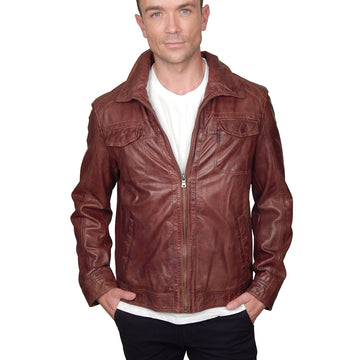 Missani Le Collezioni - "PICCOLI" Leather Jacket in Cognac