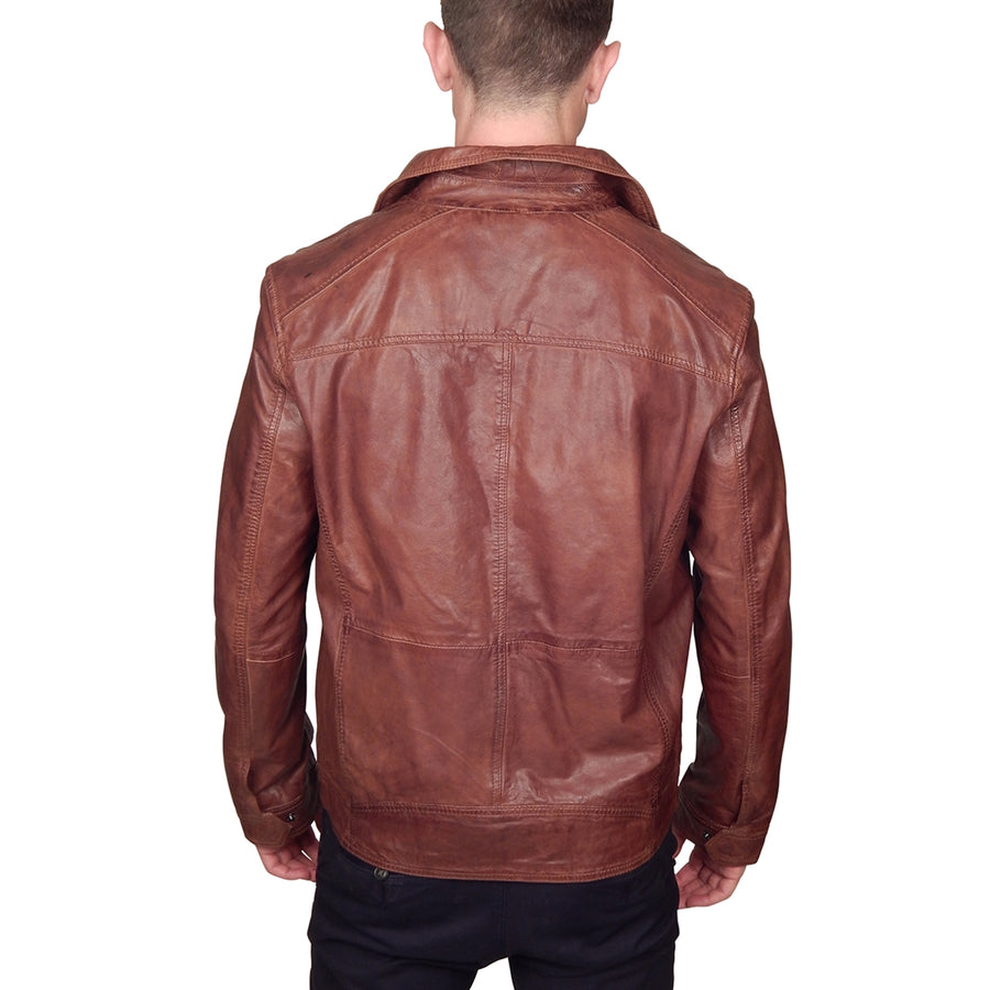 Missani Le Collezioni - "PICCOLI" Leather Jacket in Cognac