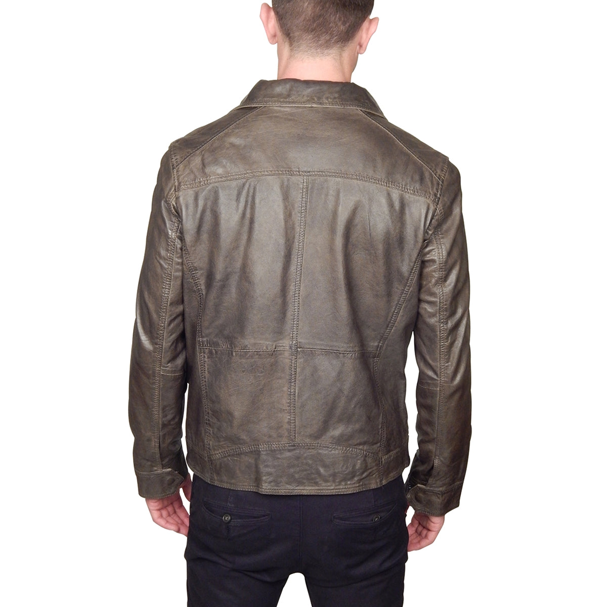 Missani Le Collezioni - &quot;PICCOLI&quot; Leather Jacket in Olive