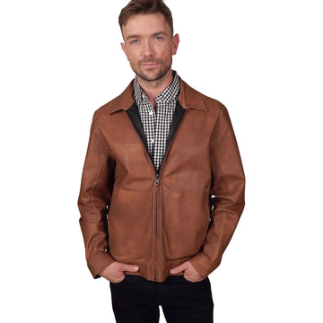 Missani Le Collezioni - "DUO" Reversible Leather Jacket in Brown and Black