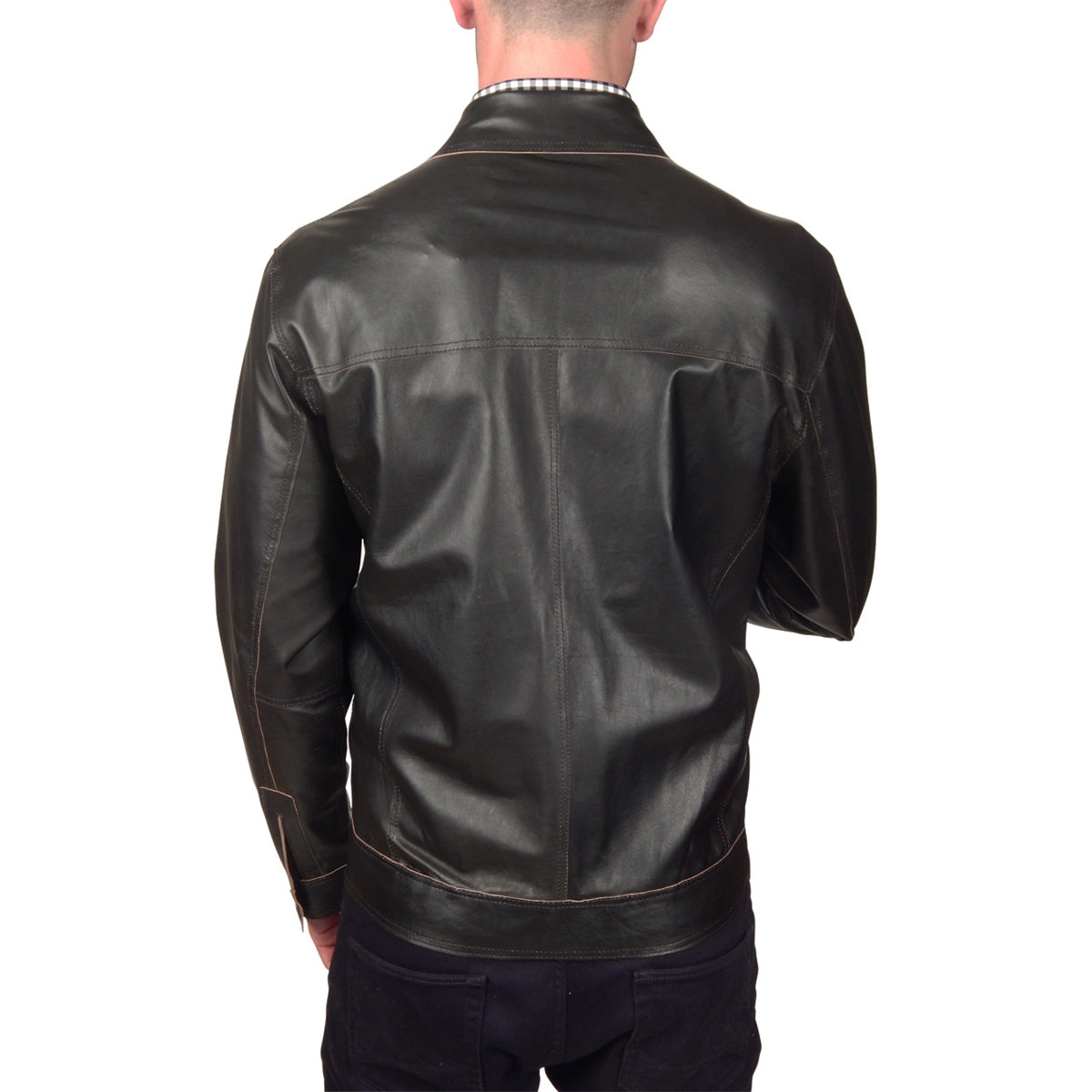 Missani Le Collezioni - &quot;DUO&quot; Reversible Leather Jacket in Brown and Black