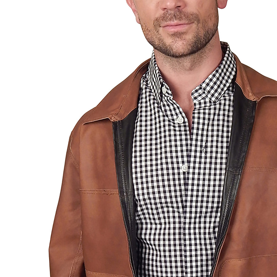 Missani Le Collezioni - "DUO" Reversible Leather Jacket in Brown and Black