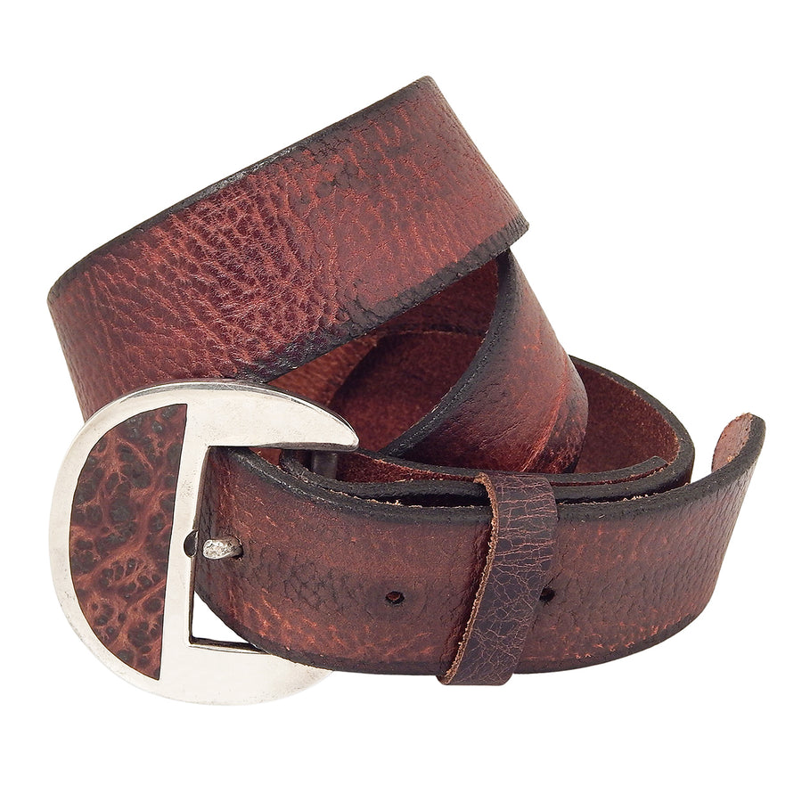 MARCOS - "BOXWOOD and STERLING SILVER" Belt Buckle