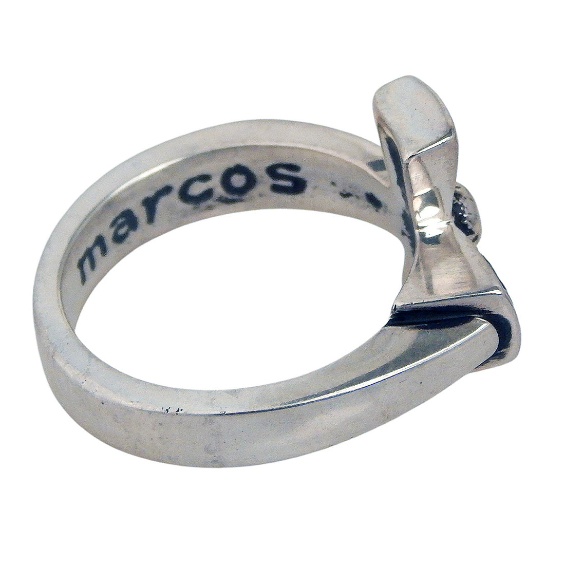 MARCOS - "CROSS" Inscribed Sterling Silver Ring