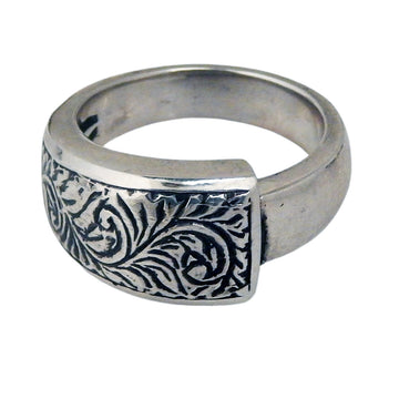MARCOS - "SCROLL" Inscribed Sterling Silver Ring