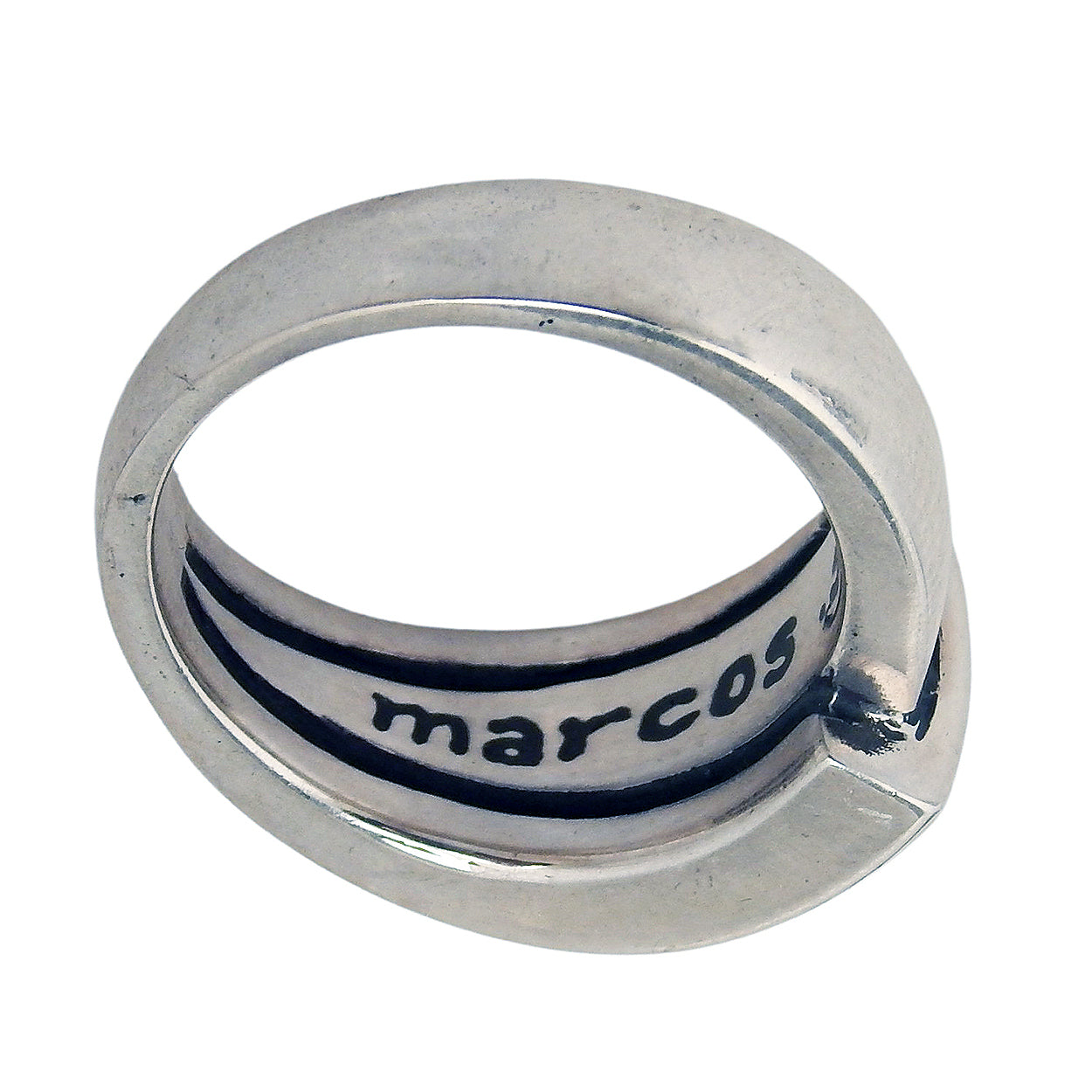 MARCOS - &quot;SCROLL&quot; Inscribed Sterling Silver Ring
