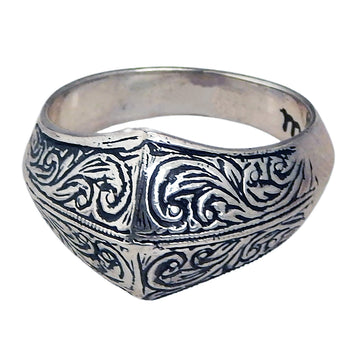 MARCOS - "PYRAMID" Inscribed Sterling Silver Ring