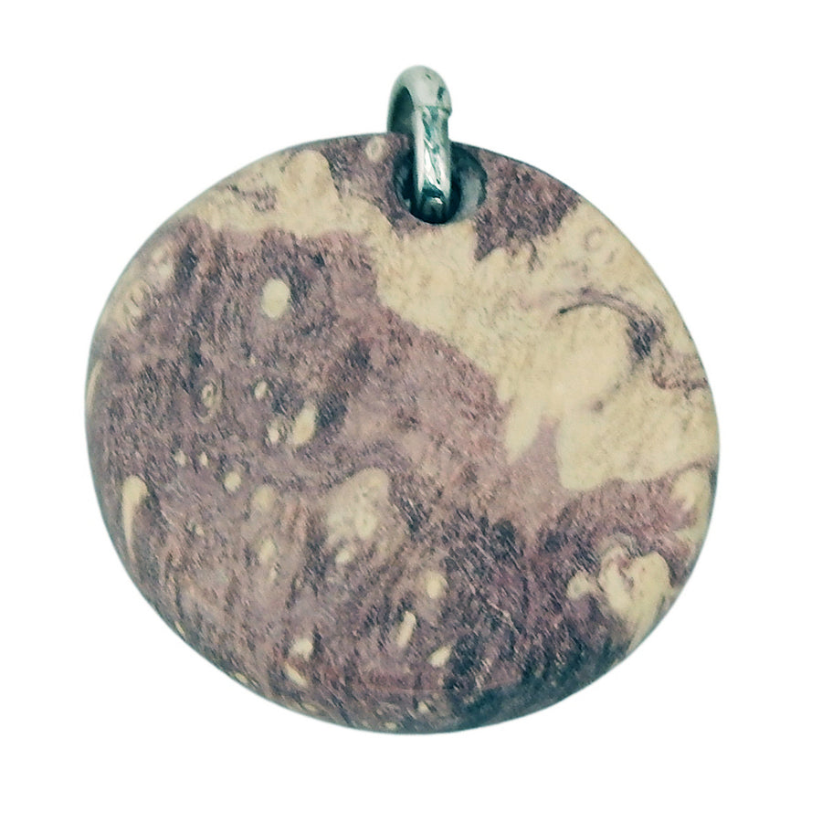 MARCOS - "SKULL CROSS" Pendant with Purple Boxwood and Sterling Silver