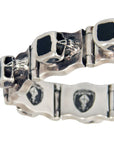 MARCOS - "SKULL" Limited Edition Bracelet in Sterling Silver and Ebony Wood