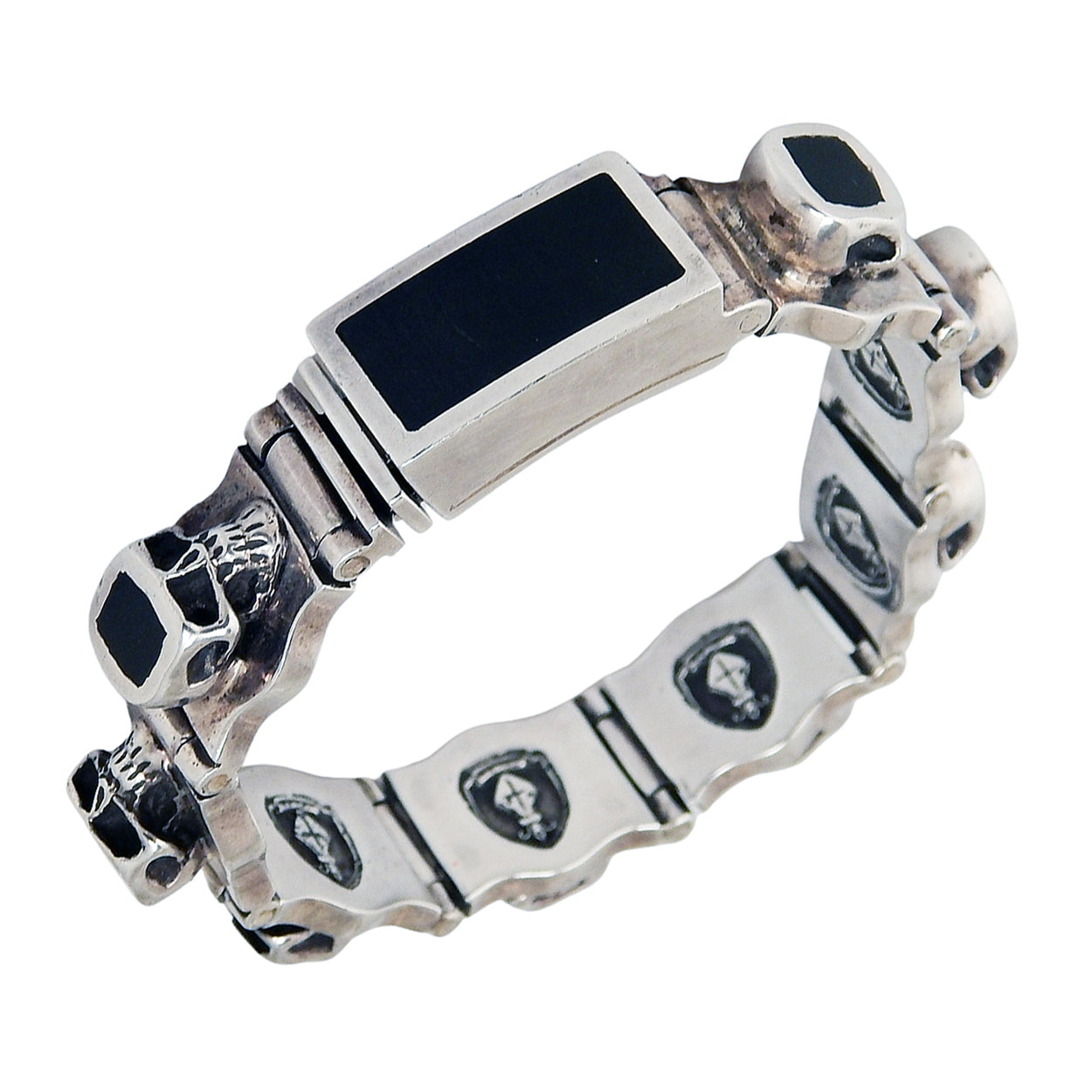 MARCOS - &quot;SKULL&quot; Limited Edition Bracelet in Sterling Silver and Ebony Wood