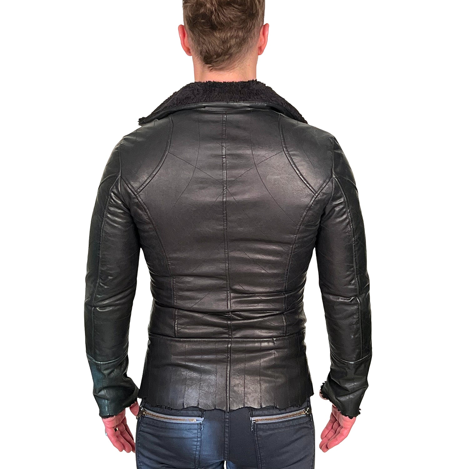 Men&#39;s OBELISK - &quot;BONDING&quot; Black Leather Jacket