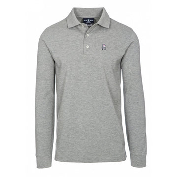 Men's PSYCHO BUNNY - "LONG SLEEVED POLO" in Grey