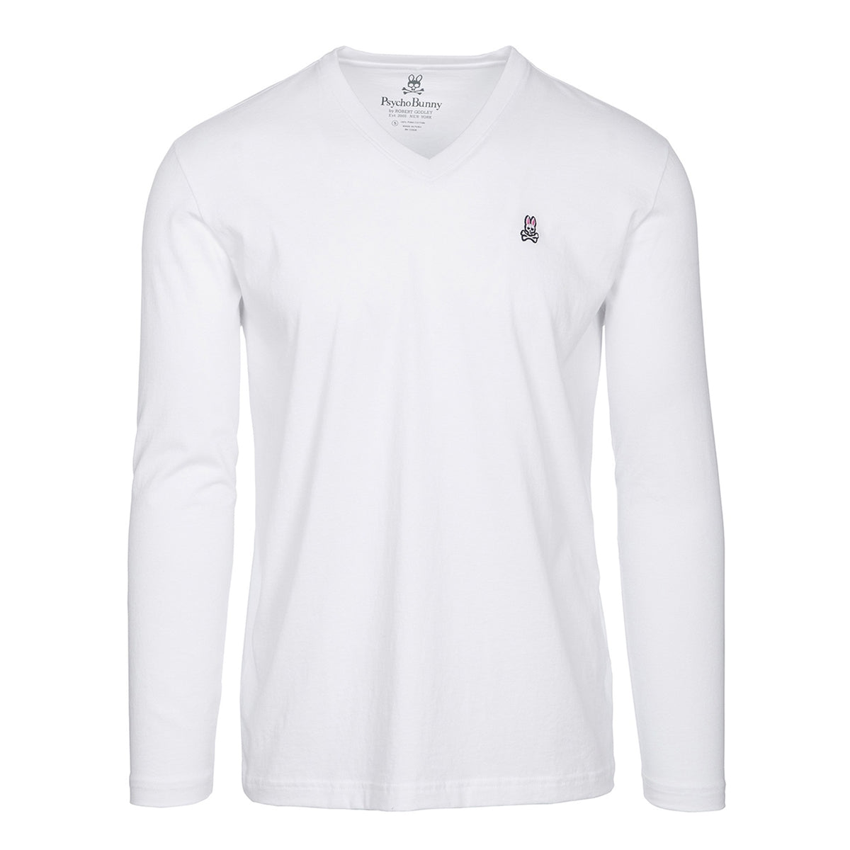 Men&#39;s PSYCHO BUNNY - &quot;LONG SLEEVED TEE&quot; in White