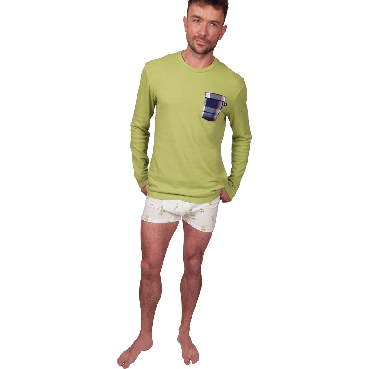 PSYCHO BUNNY - &quot;WAFFLE THERMAL&quot; Shirt in Macaw Green