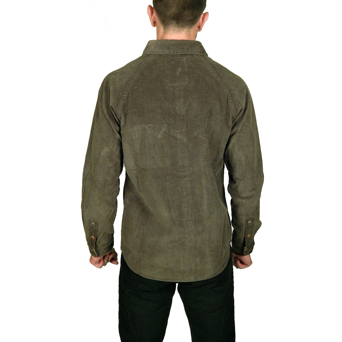 Men&#39;s PROSPECTIVE FLOW - &quot;AOMORI&quot; Micro-Corduroy Shirt in Olive