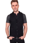 Men's PROSPECTIVE FLOW - "SAGA" Black Denim Vest