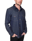 Men's PROSPECTIVE FLOW - "LYON" Denim Shirt in Indigo Blue