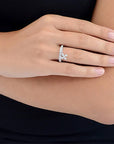 QUEEN BABY - "MB CROSS" Silver and CZ Ring