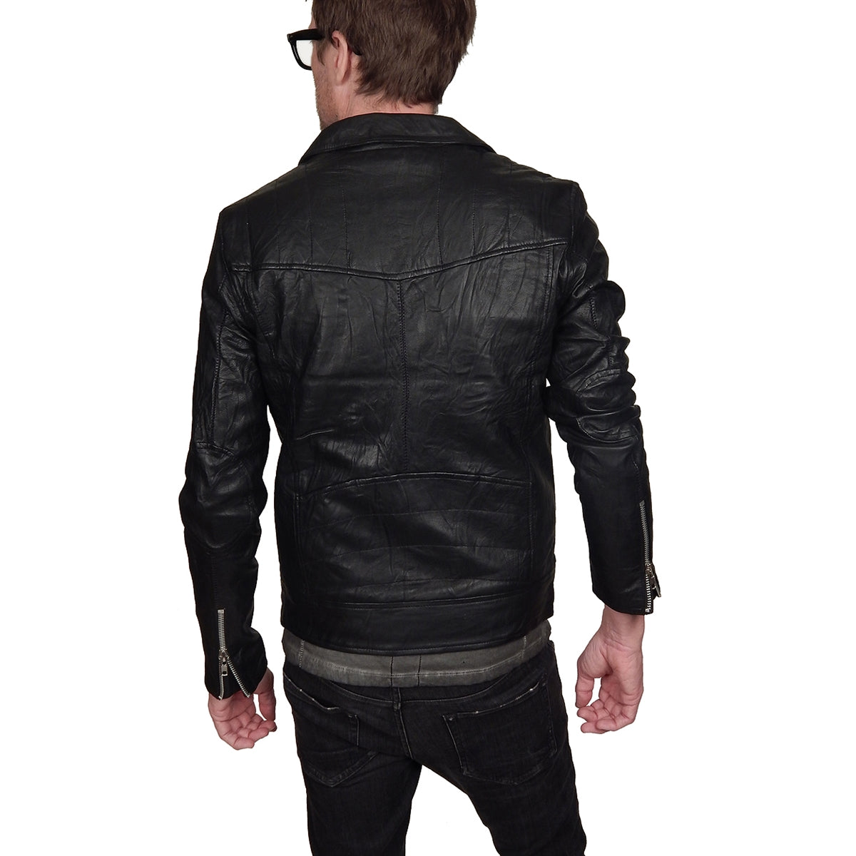 RELIGION - &quot;CUTTER&quot; Leather Jacket in Jet Black