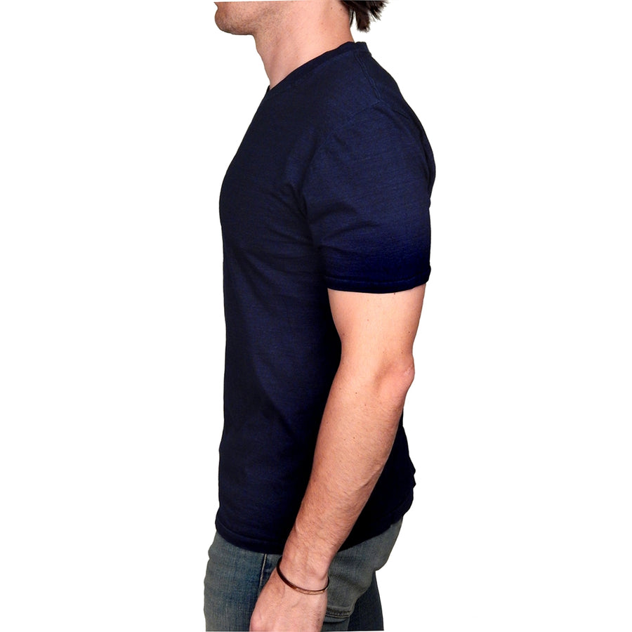 Red Jacket - "RAGLAN" Double V-Neck Shirt in Dark Indigo