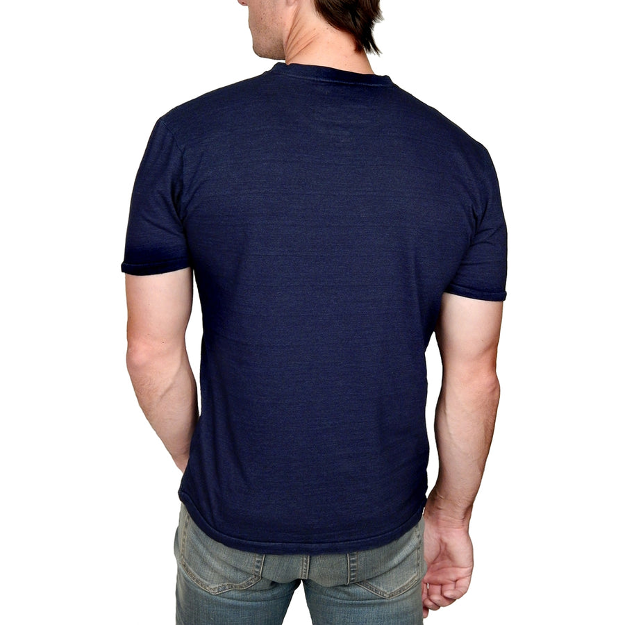 Red Jacket - "RAGLAN" Double V-Neck Shirt in Dark Indigo