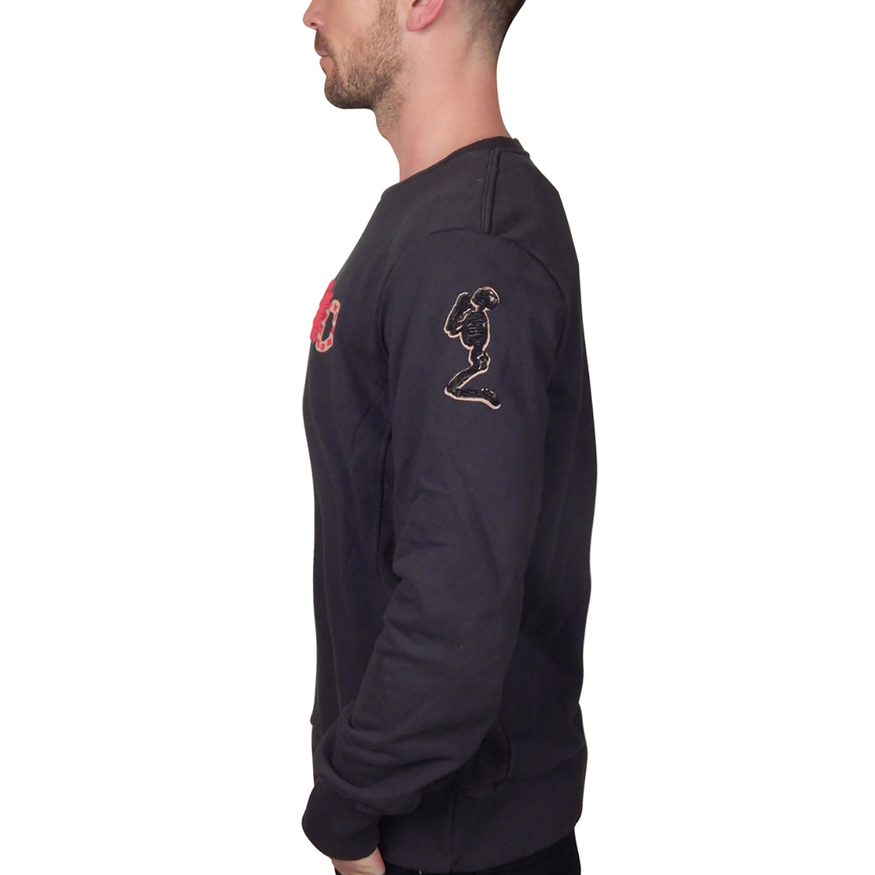 RELIGION - &quot;ENGLAND&quot; Embroidered Sweatshirt in Washed Black