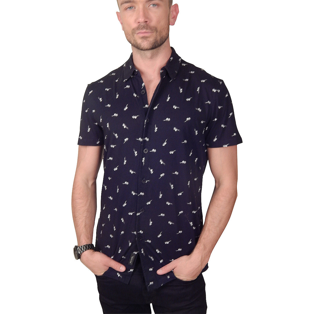 RELIGION - &quot;MIX SHADE&quot; Sunglasses Print Shirt in Black