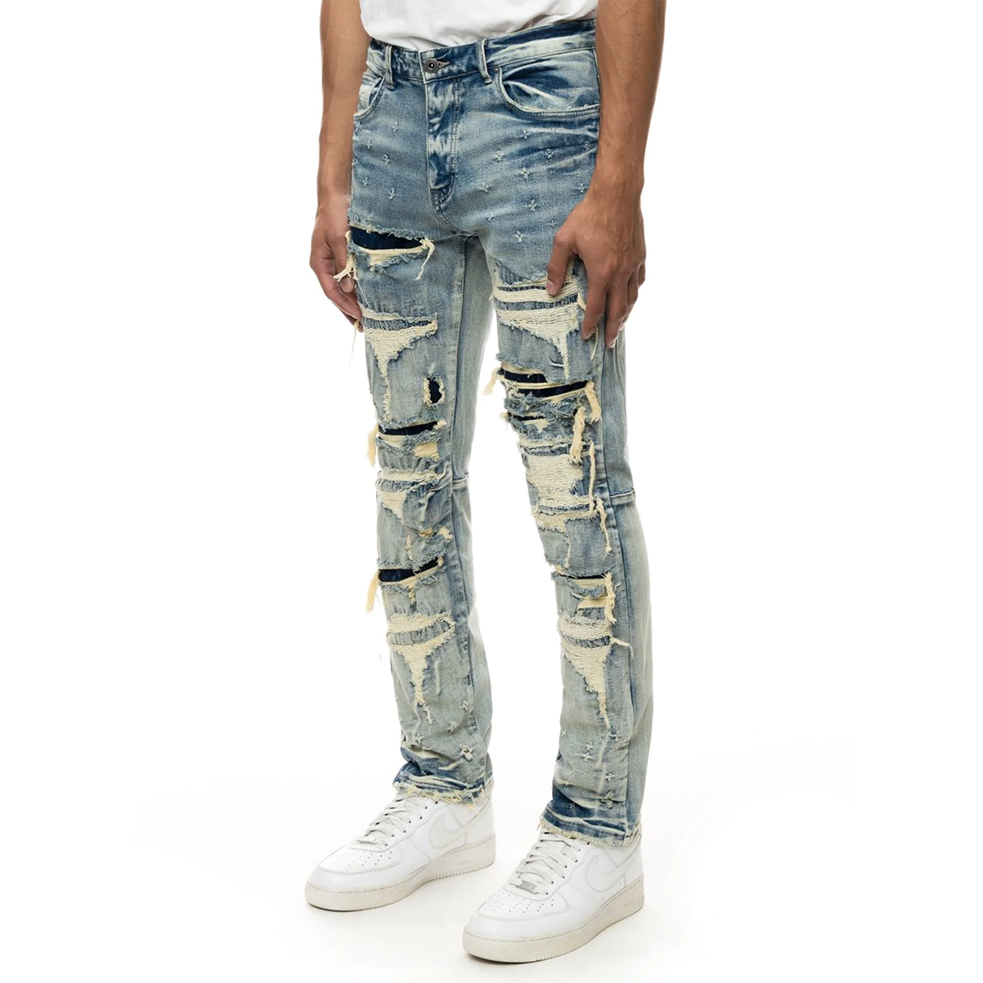 【RICH】Smoke Denim Layered Jeans Smoke Rise - 