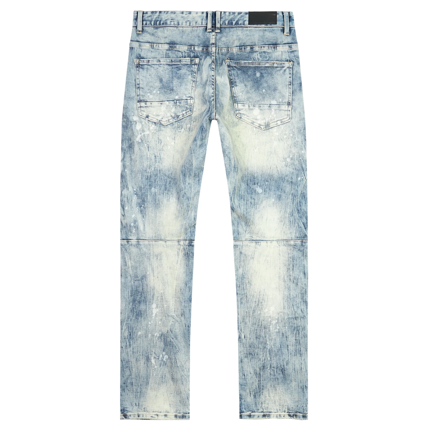 Smoke Rise - &quot;ROLLINS&quot; Plaid Backed Distressed Jean in Ramsey Blue